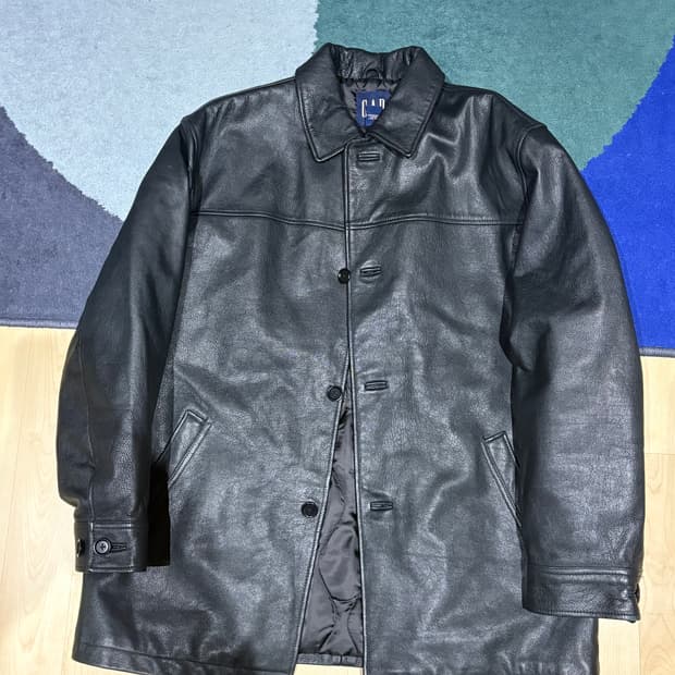 90s 올드 gap carcoat 레더 카코트 블랙 L