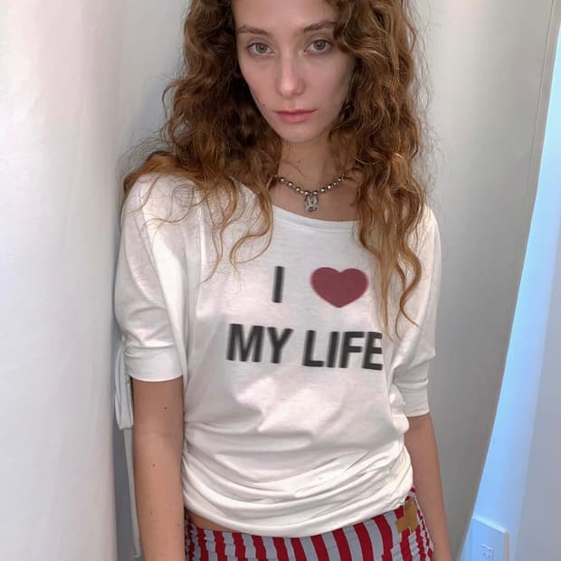 스컬프터 Tie Sleeve Tee Cream