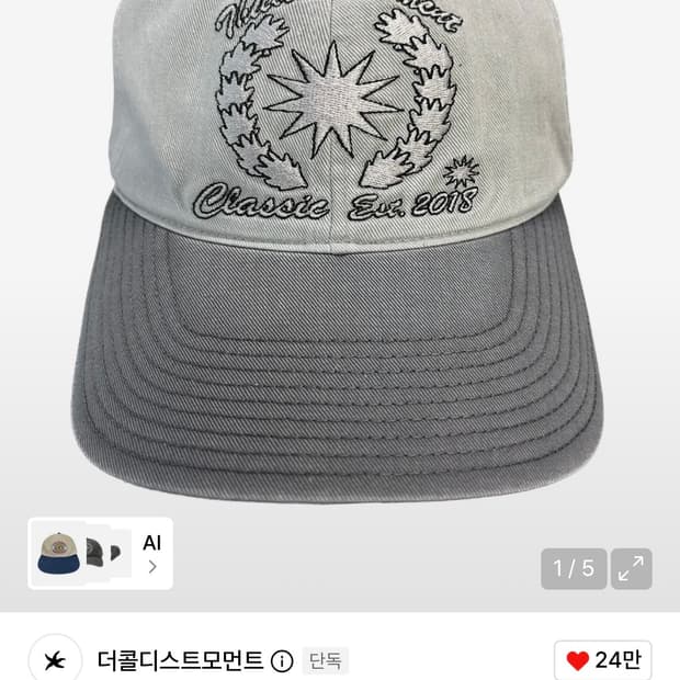 더콜디스트모먼트 볼캡 TCM leaf cap (grey)