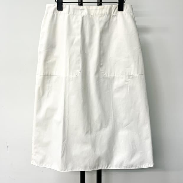 질샌더 화이트 코튼 스커트