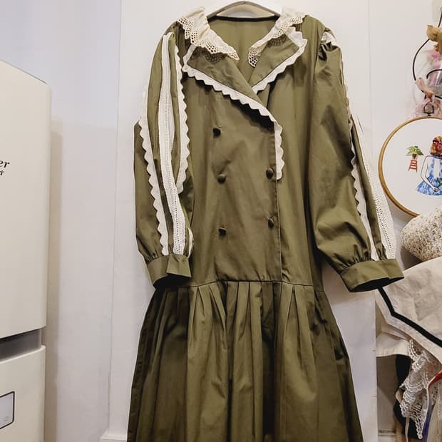 수입 벌룬 레이스 원피스