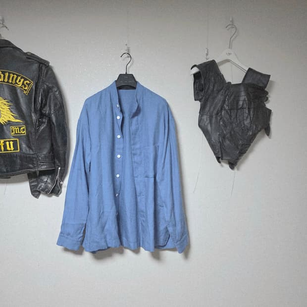 Haider ackermann skyblue linen shirt