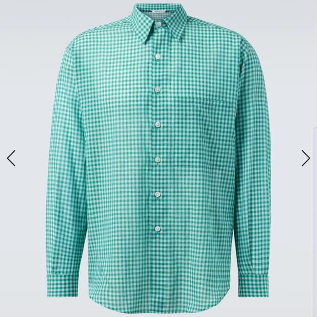 [3] 오라리 깅엄 체크 셔츠 그린 더로우 프라다 나이스네스 코모리 머듈