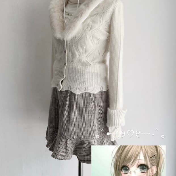 라떼갸루 목티 퍼가디건 치마 세트 달천 리즈리사 앙크루즈 양지뢰