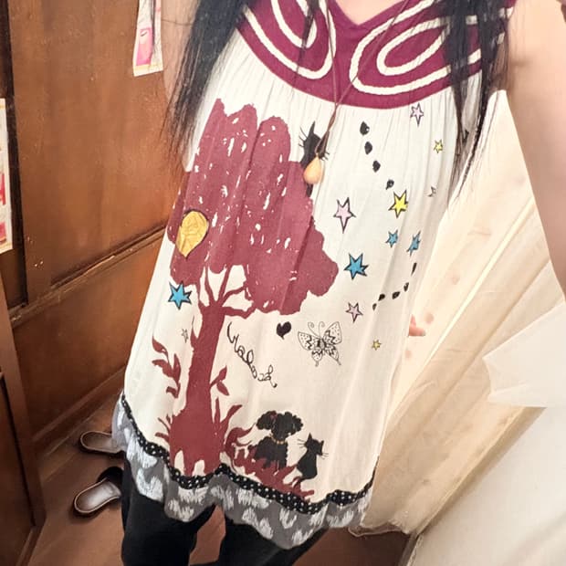 jpn vintage grapic mini dress