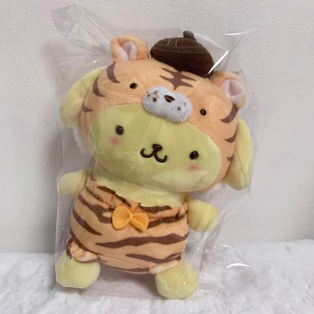 일본 정품 산리오 폼폼푸린 호랑이 인형