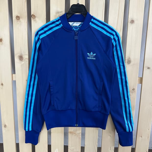 (S) 아디다스 슈퍼걸 스카이블루라인 블루 져지 트랙탑