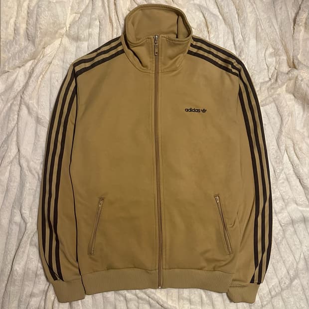 00s 아디다스 베켄바우어 브라운 배색 트랙탑 져지 M