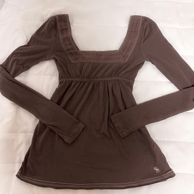 아베크롬비 대장 베이비돌 롱슬리브 브라운 초코 레이스