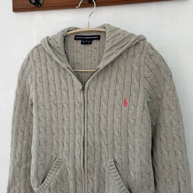 폴로 연그레이 후드집업