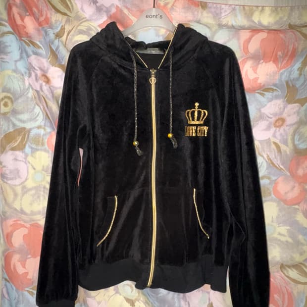 y2k 벨벳 후드집업
