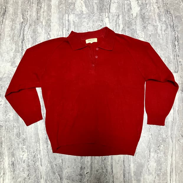 일본빈티지 Mirumo 올드스쿨아메카지 혁오풍 카라니트스웨터