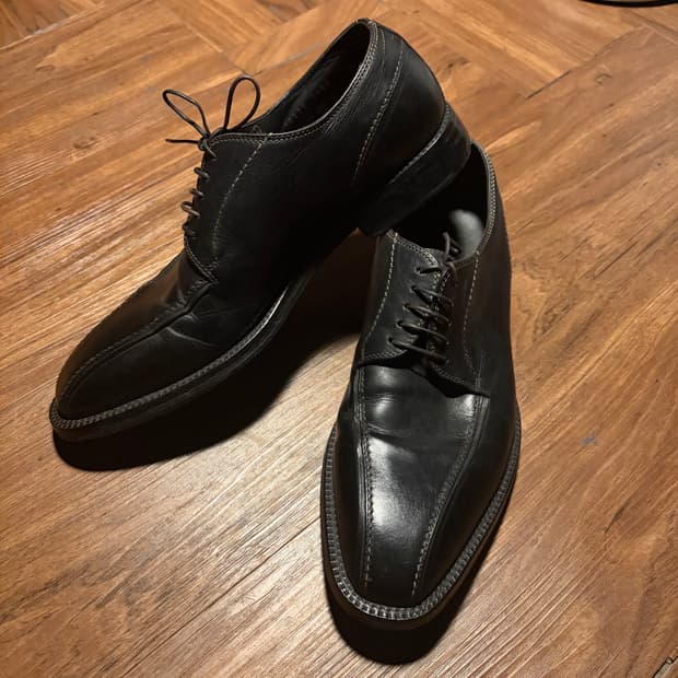 Boss split toe leather derby shoes