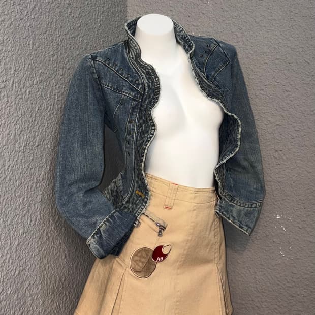 RAZY ANGEL 스터드 데님자켓