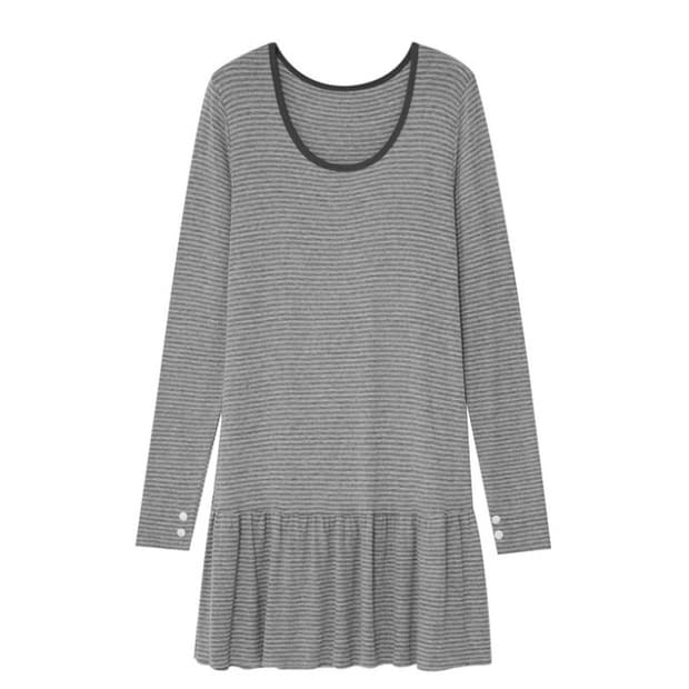 시오 서울 스트라이프 코지 원피스 그레이