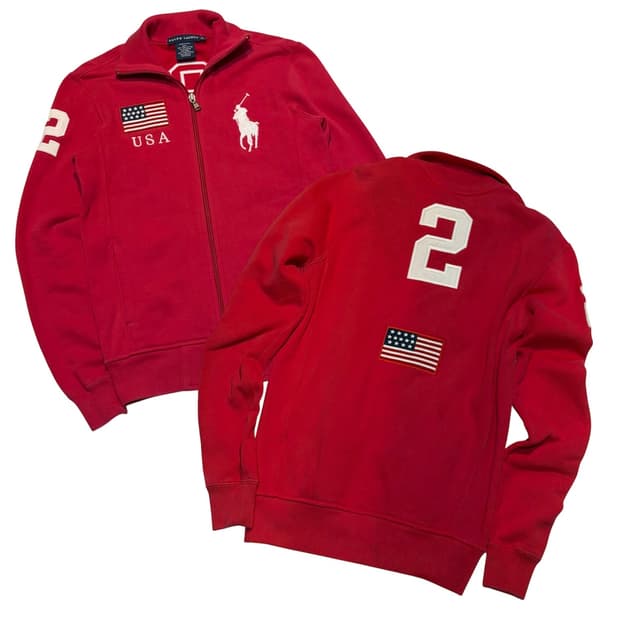 폴로 랄프로렌 빅포니 성조기 USA 져지 핑크 레드