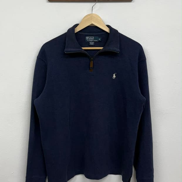 [M] 폴로 랄프로렌 네이비 하프 집업 코튼 니트