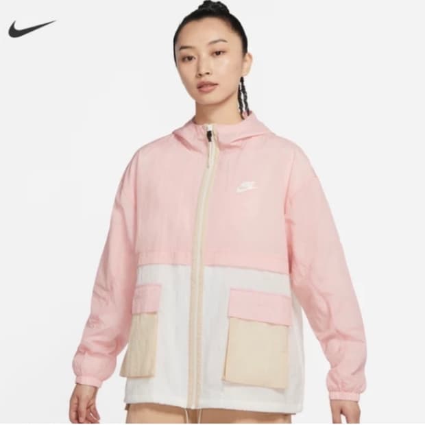 나이키 여자 여성 우븐 스우시 핑크 바람막이 자켓 재킷 바막