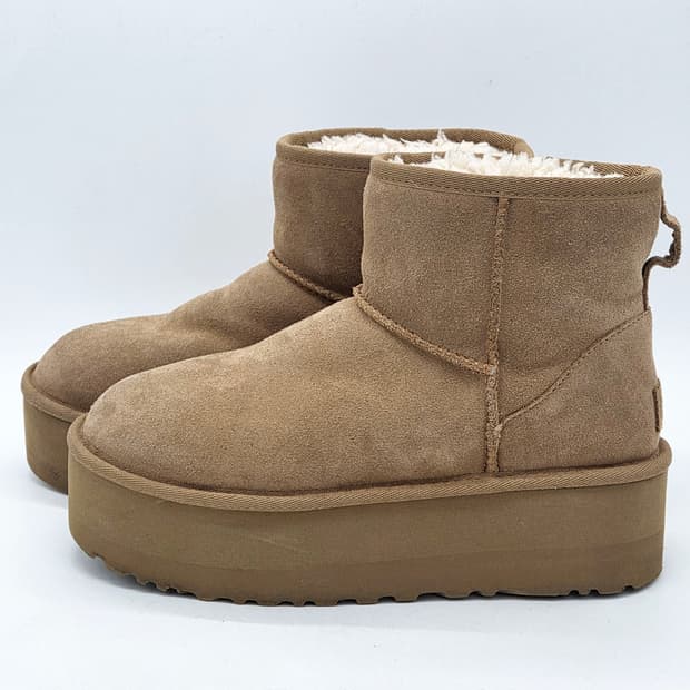 어그 우먼스 클래식 미니 플랫폼 부츠 체스트넛 (240)