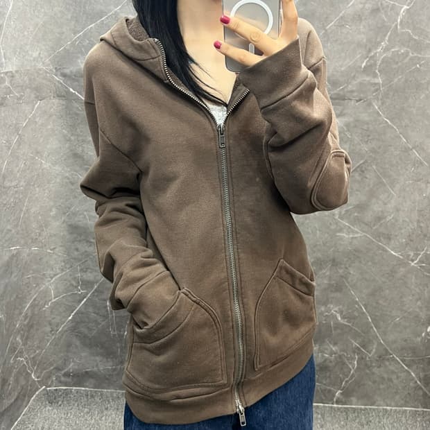 Heavy Terry 엘보패치 후드집업 s120