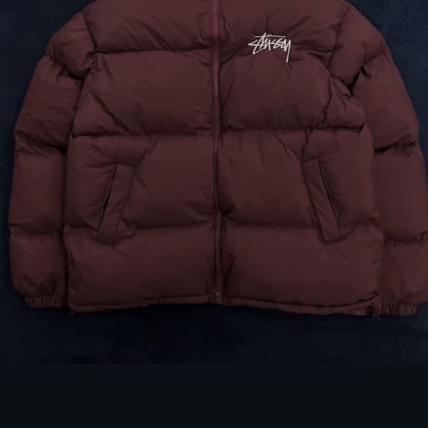 스투시 버건디 패딩