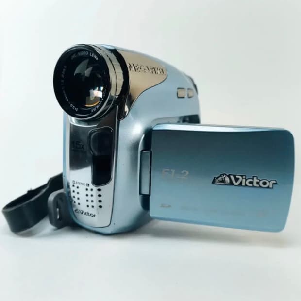 하늘색 Jvc miniDV 빈티지 캠코더
