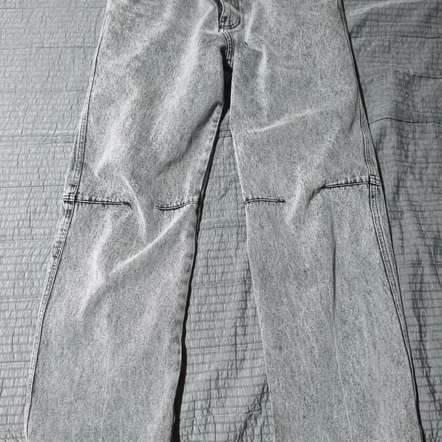 타임 옴므 세미 와이드 핏 청바지 32  극미중고 그레이 팬츠 데님