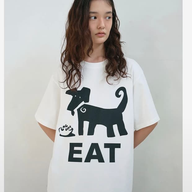 엔조블루스 DOG 박시 티셔츠 반팔 (White)