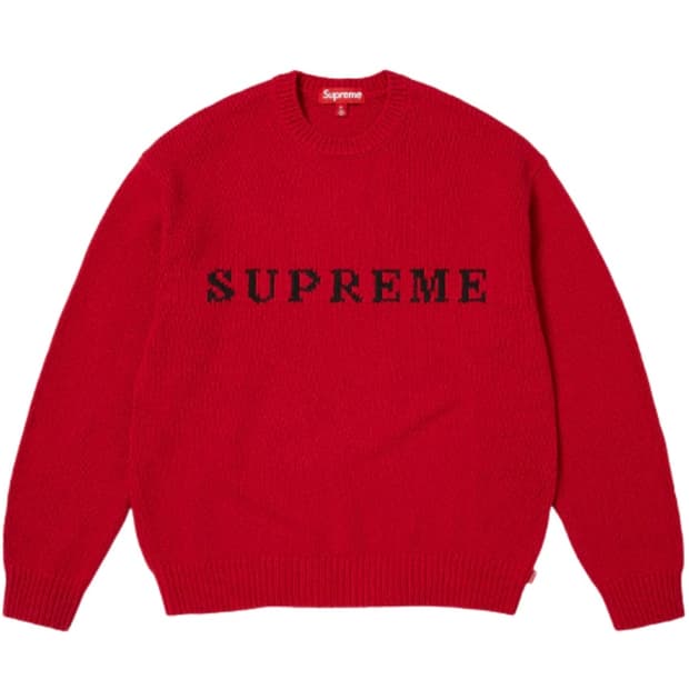 [XL] 슈프림 콘트라스트 로고 스웨터 레드 - 25FW