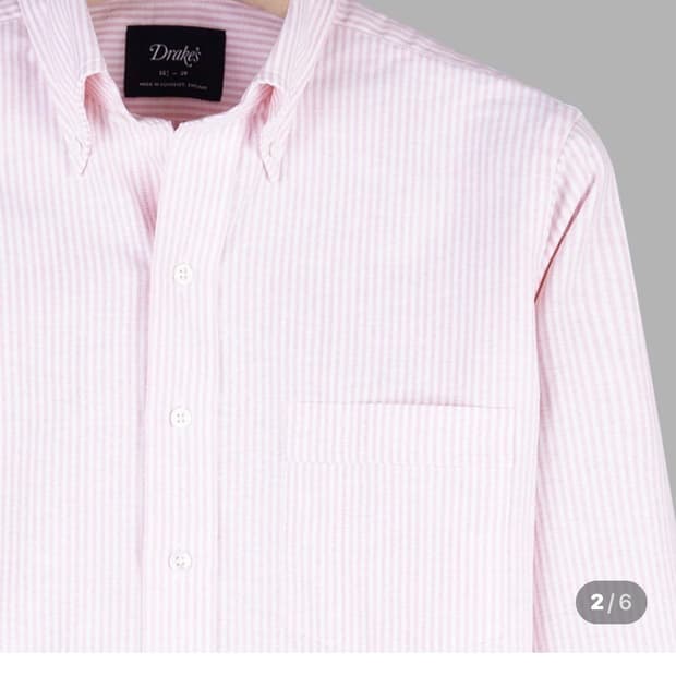 구매 / 드레익스 옥스퍼드 스트라이프 코튼 셔츠 핑크