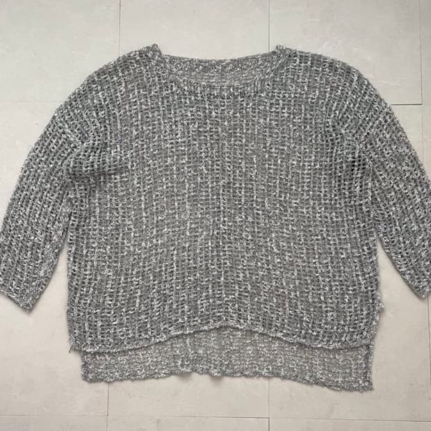 빈티지 그레이 그물니트 펑크 와투케 y2k