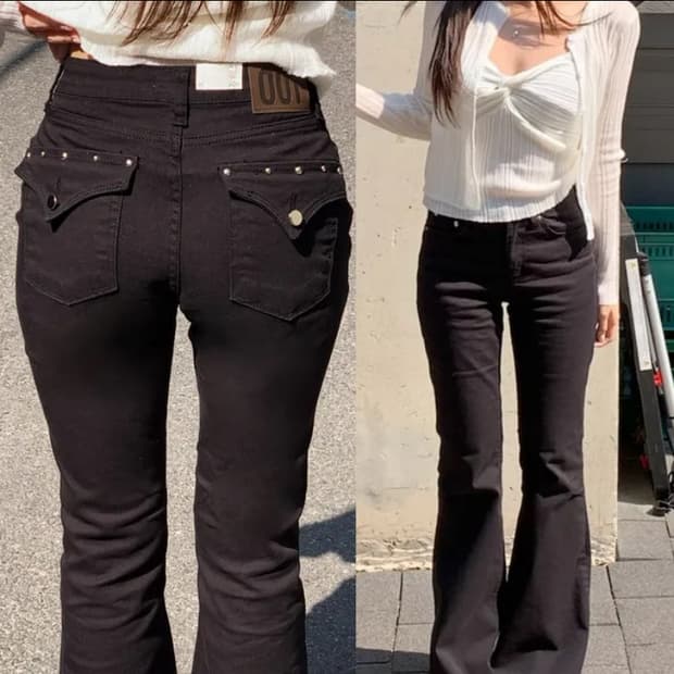 Ootj 블랙 부츠컷 청바지 s