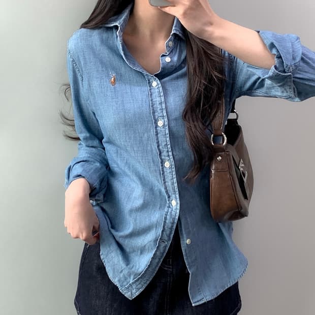 폴로 샴브레이 셔츠 