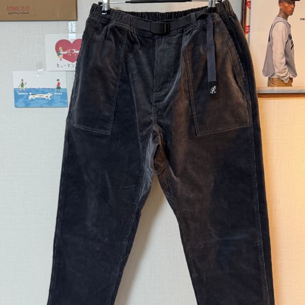 (M)그라미치 루즈 테이퍼드 코듀로이 팬츠 블랙