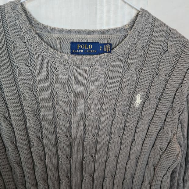 폴로 랄프로렌 케이블 니트 회색