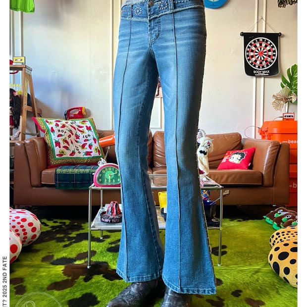 CFLINE JEANS Studs & Gem Flare Jeans