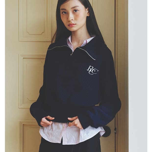 로씨로씨 RCC Knit Half Zipup-navy