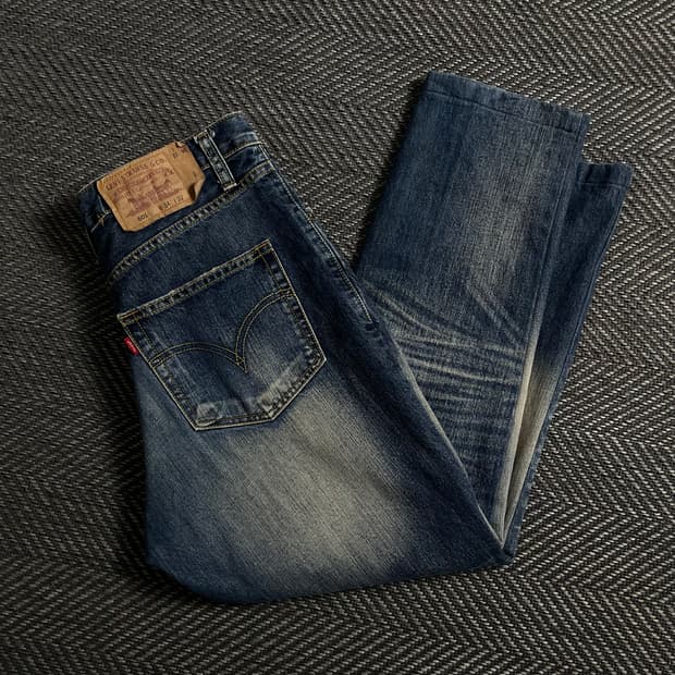 리바이스 501 워싱 데님 레귤러 팬츠y 4051