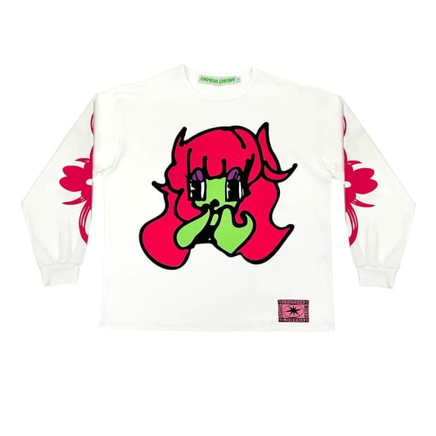 [L]초포바 로위나 BASHFUL 롱슬리브리스 탑/화이트