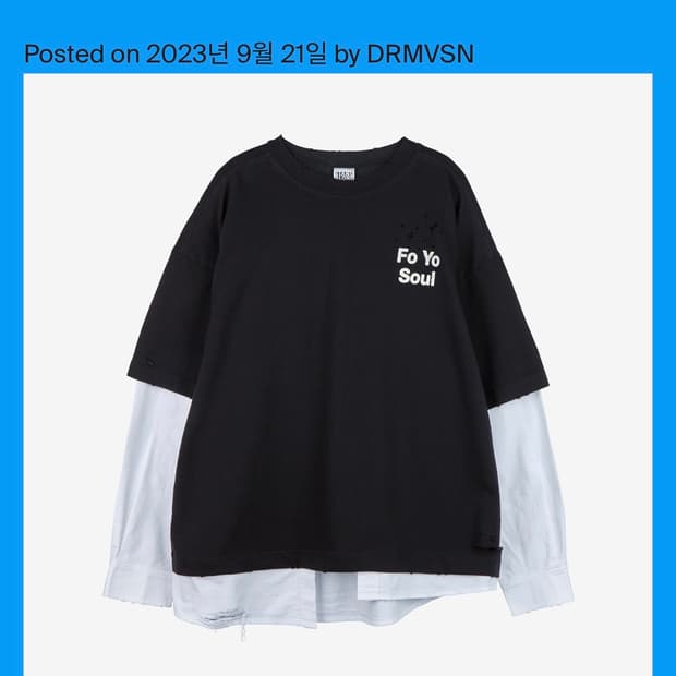 스탠드얼론 레이어드 셔츠 룩 티셔츠