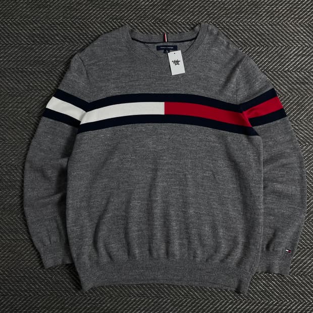 타미힐피거 빅로고 박시핏 디테일 니트o 3481