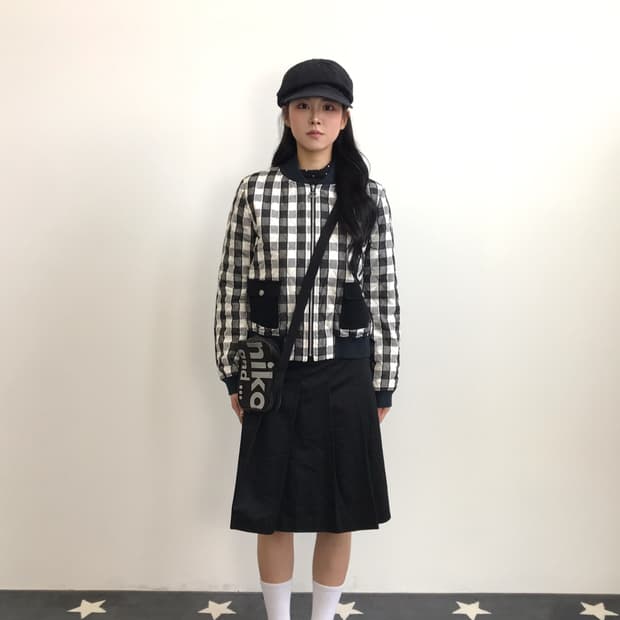 'Courrèges' Black & White Quilted Jacket