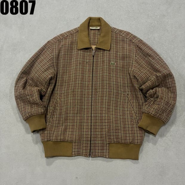 라코스테 체크 봄버 자켓