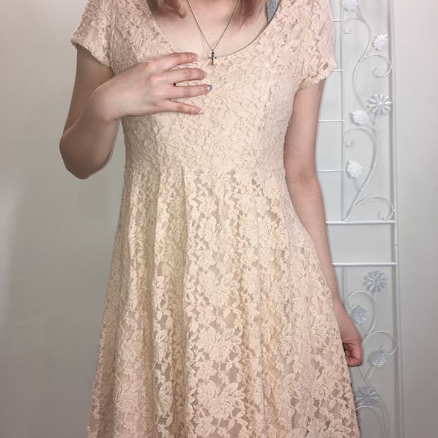 jpn vintage 핑크 레이스 원피스