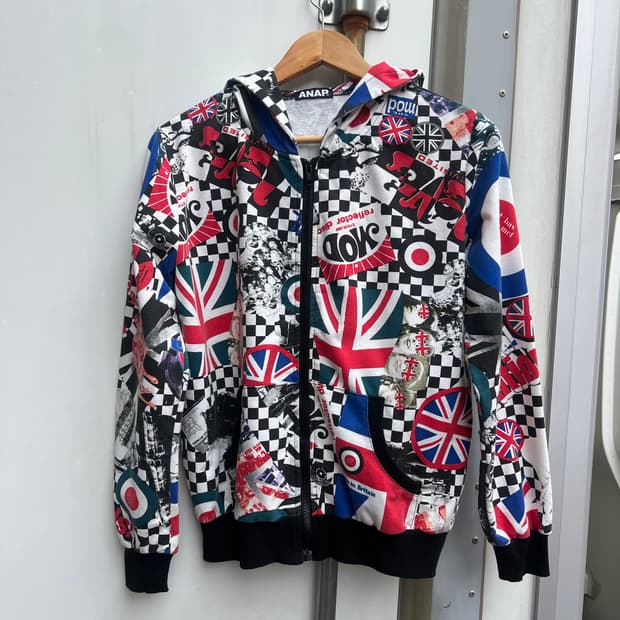 모즈 프린트 후드 집업