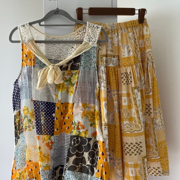 하구미 히피모리 패치워크 코디셋