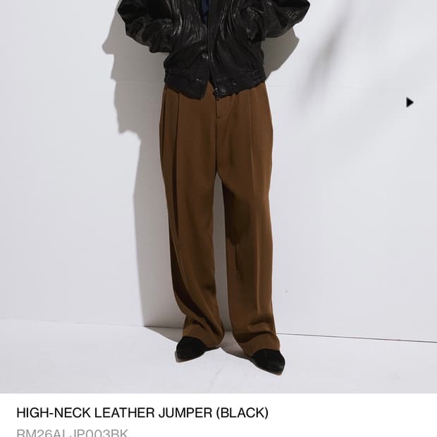 렉토 하이넥 크링클 레더자켓 M