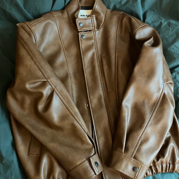 알렌느 브라운 가죽자켓