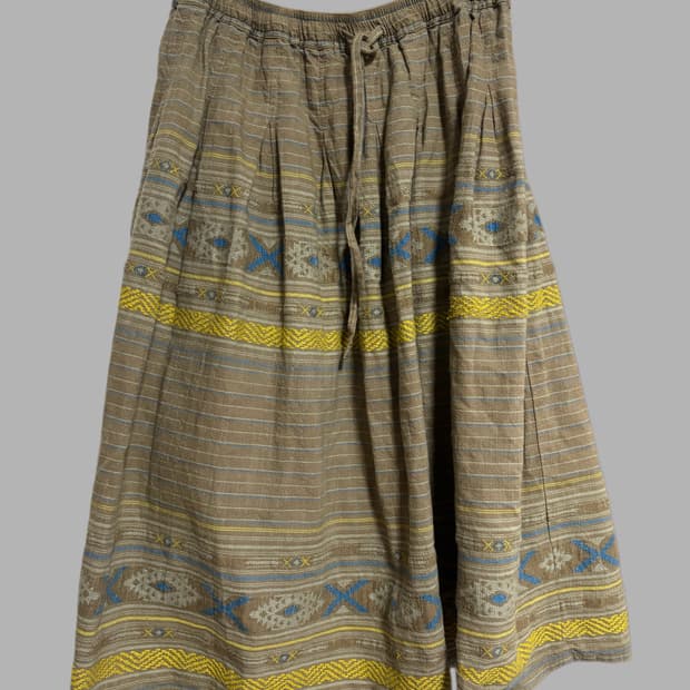 빈티지 에스닉 자수 미디스커트