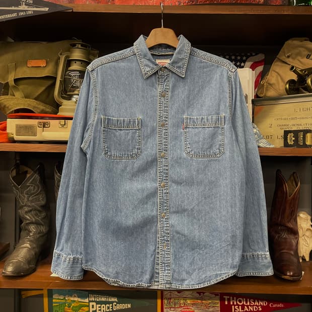 90s 리바이스 웨스턴 펄 스냅 데님 셔츠